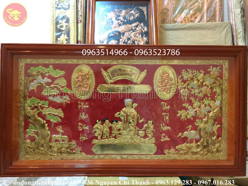Top 5 mẫu tranh mừng thọ mạ vàng 24k đẹp (1)